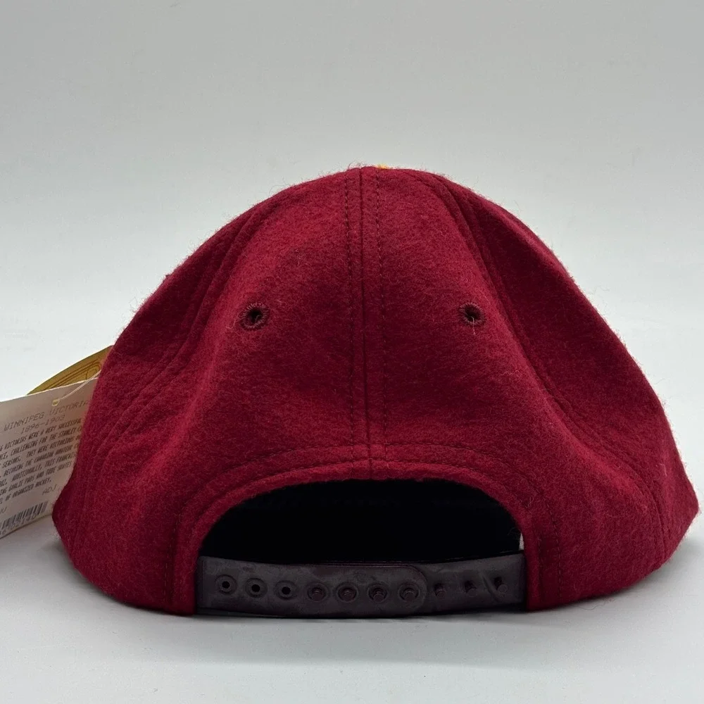 Vintage Winnipeg Victorias NHL Heritage Snapback Hat Burgundy Gold Wool